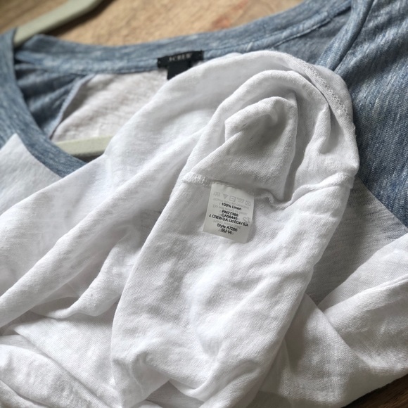 J Crew linen baseball tee Size Medium **NWT** - Picture 5 of 5